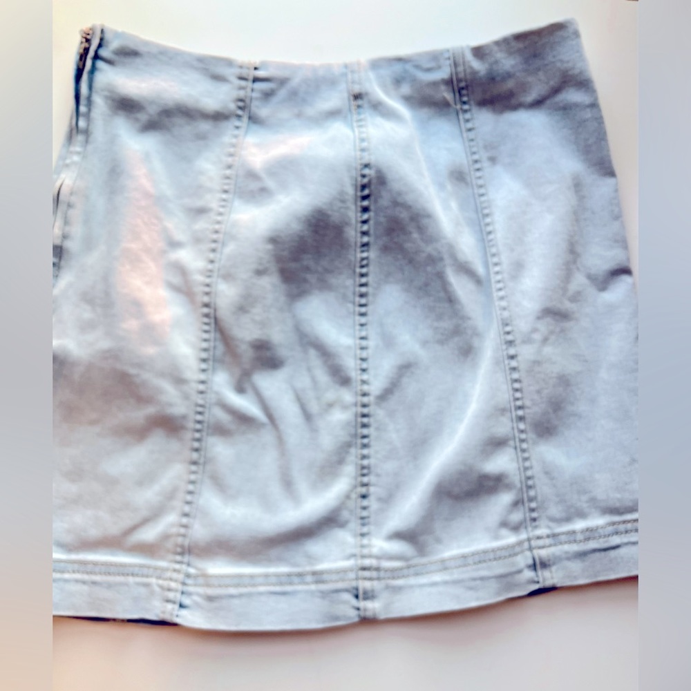Stretch denim mini skirt